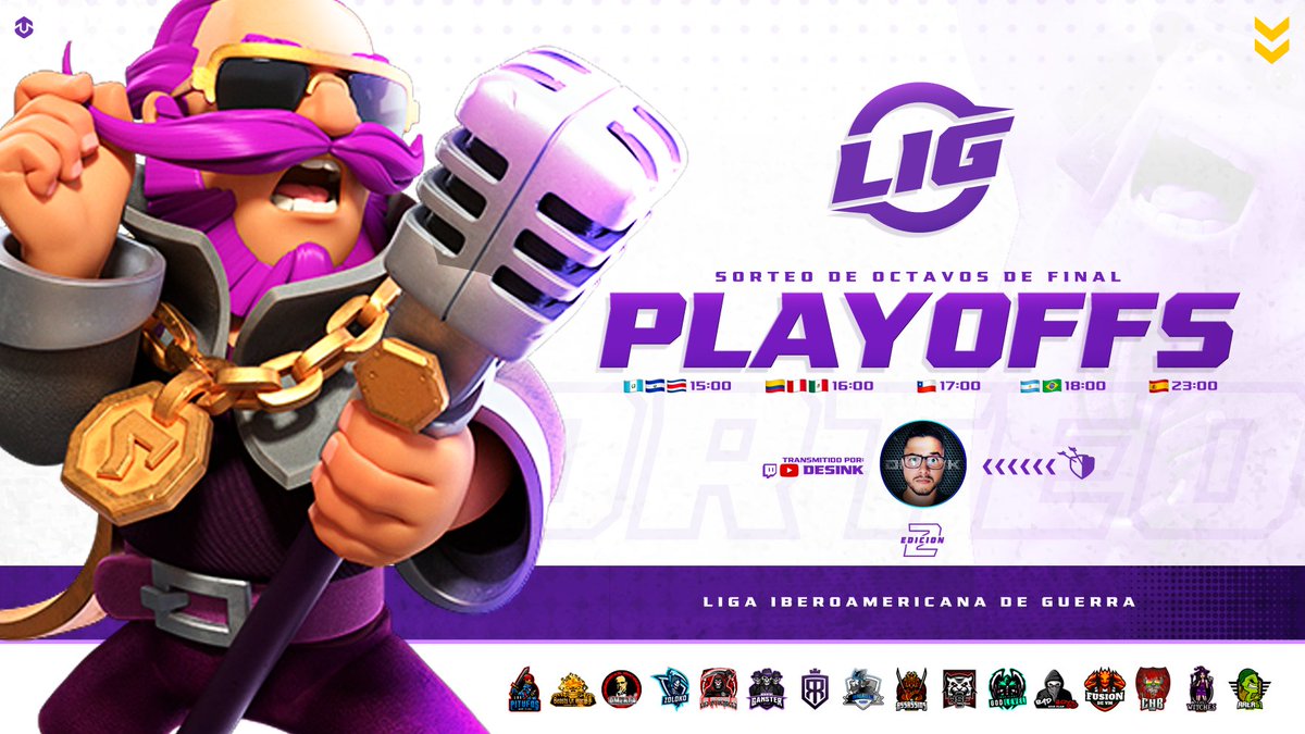 HOY NO SE PUEDEN PERDER EL SORTEO DE PLAYOFFS

Donde conoceremos quienes se enfrentaran en los octavos de final

Hora:
3:00pm 🇬🇹🇸🇻
4:00pm 🇨🇴🇲🇽
5:00pm 🇻🇪🇨🇱
6:00pm 🇧🇷🇦🇷
11:00pm 🇪🇸

Transmitida por el canal de nuestro gran amigo <a href="/Desink9/">Desink</a> aparten sus lugares que estará candela 🔥🔥🔥