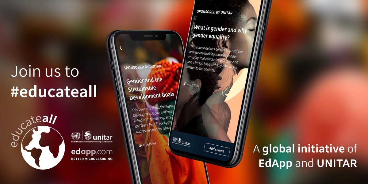 ThisisEdApp's tweet photo. Today marks a huge milestone with the launch of the #EducateAll initiative in partnership with @UNITAR. Together we are embarking on a mission to empower &amp; educate millions of learners around the world.
To learn more &amp; get involved visit https://t.co/vtpkbJeWxM
#microlearning https://t.co/MpL87XOF4W
