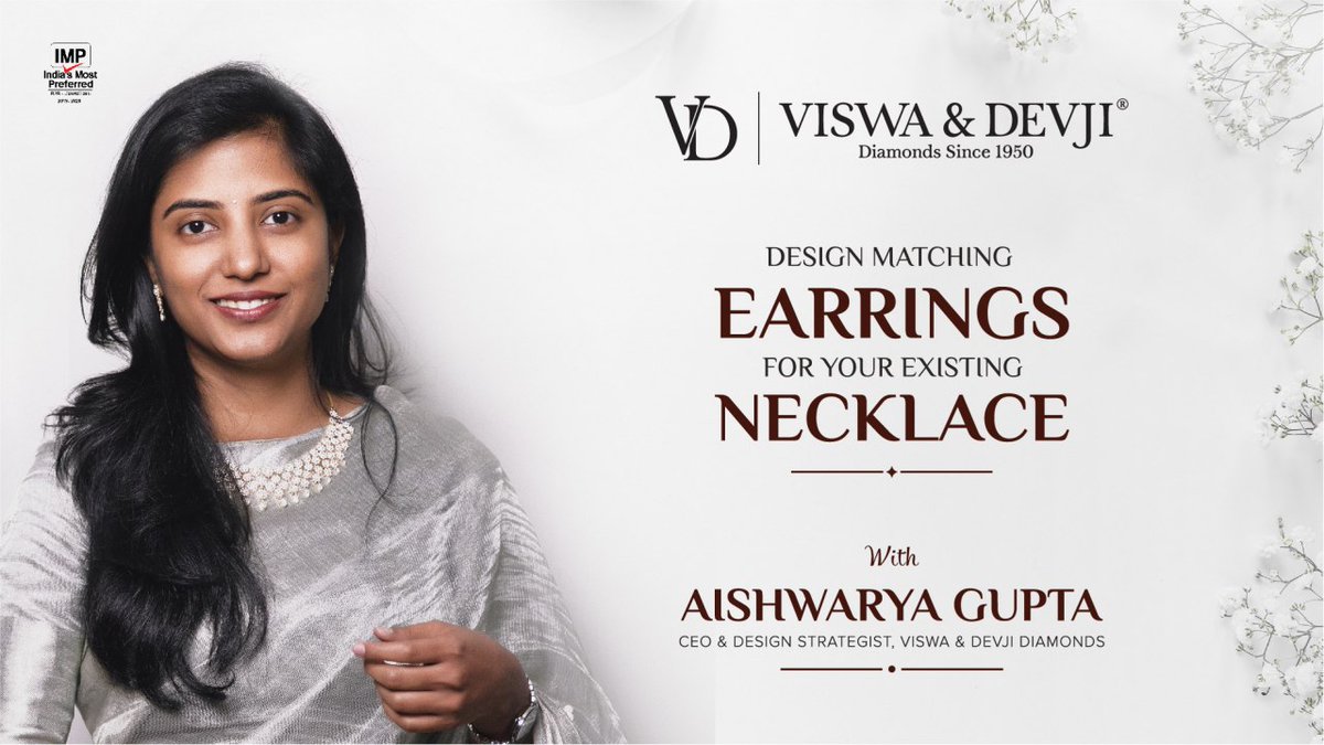 ViswaAndDevji's tweet photo. Let us design matching diamond earrings for your existing jewellery with jewellery design expert Aishwarya Gupta.

Do you have your favourite necklace or pendant without a matching pair of earrings? We will design a unique and beautiful set of earrings. Call: +91 97866 55593 https://t.co/pVTrq3M9yE