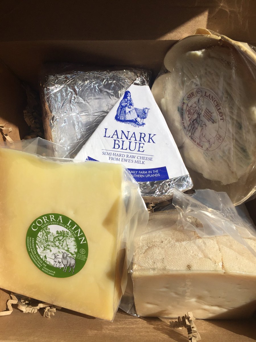 JoannaBlythman's tweet photo. Exciting new cheeses to try @ErringtonCheese! #Tinto #BonningtonLinn and old faves #CorraLinn #LanarkBlue #BiggarBlue #SirLancelot Rapid delivery too. #SupportSmallCheesemakers #LockdownCheese https://t.co/etSQCiAs2q