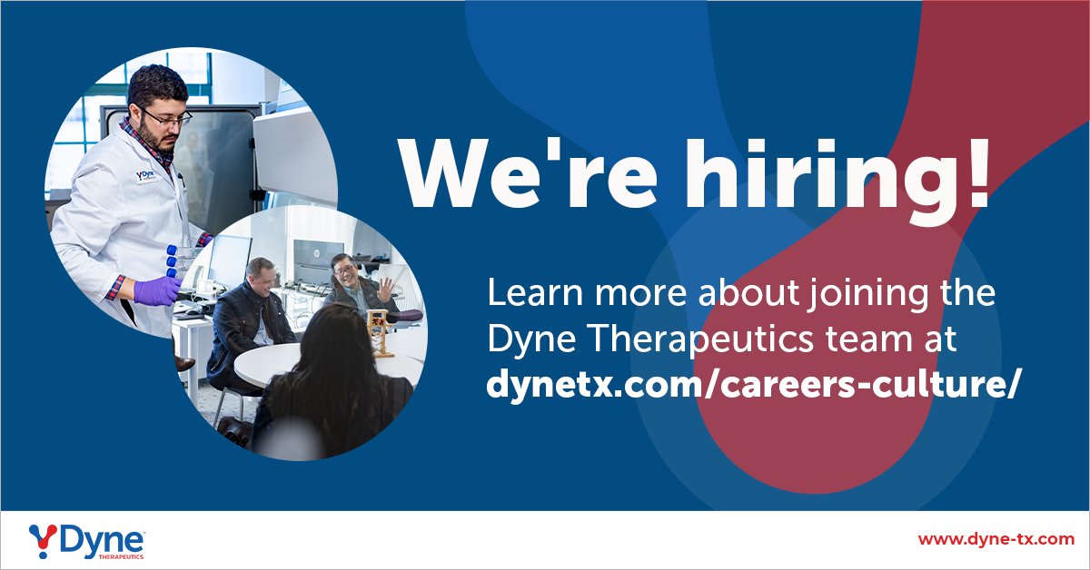 Dyne_tx's tweet photo. Even during these challenging times our work carries on – and that includes growing a team of passionate change agents to develop life-transforming therapies. Learn more about opportunities to join the Dyne #FORCEField: https://t.co/aG87xUgJKA #PowerOfFORCE https://t.co/pDgKBa1Dx3