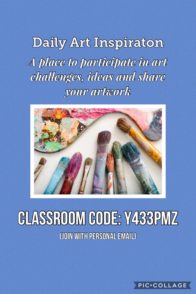 monroehighsc's tweet photo. Feeling artsy with nothing to do? 🎨 Join this google classroom made by a student in hornet country 🐝 Here, you can participate in art challenges, ideas and share your art pieces with your fellow artsy students in hornet country! Have questions? Message us here! https://t.co/KnuMdsyY1M