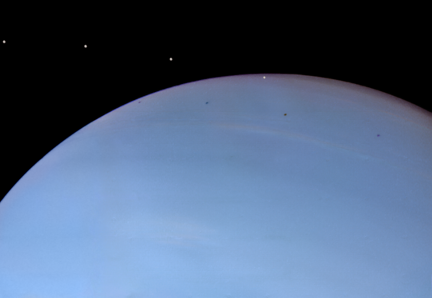 exploreplanets's tweet photo. Despina eclipses and transits Neptune.

We're all #InSpaceTogether. Hope you're doing well today. ✨ https://t.co/6X654L4hXk