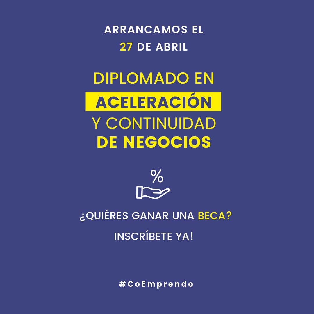 ¡Dale esta nueva oportunidad a tu negocio!
Empezamos el 27 de abril. 
Ingresa al link bit.ly/ContinuidadDeN… y aplica para una beca del 50%🗣

#CoEmprendo 
#JuntosSaldremosAdelante