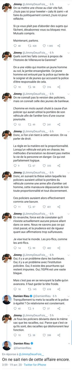 Plus tard dans la nuit, un autre éclair de "génie" lui fait dire à un autre fachillon qu'on ne sait rien encore de cette affaire de  #VilleuneuveLaGarenne.Par contre, rien n'empêche de faire du travail de sape sur la banlieue...11/52