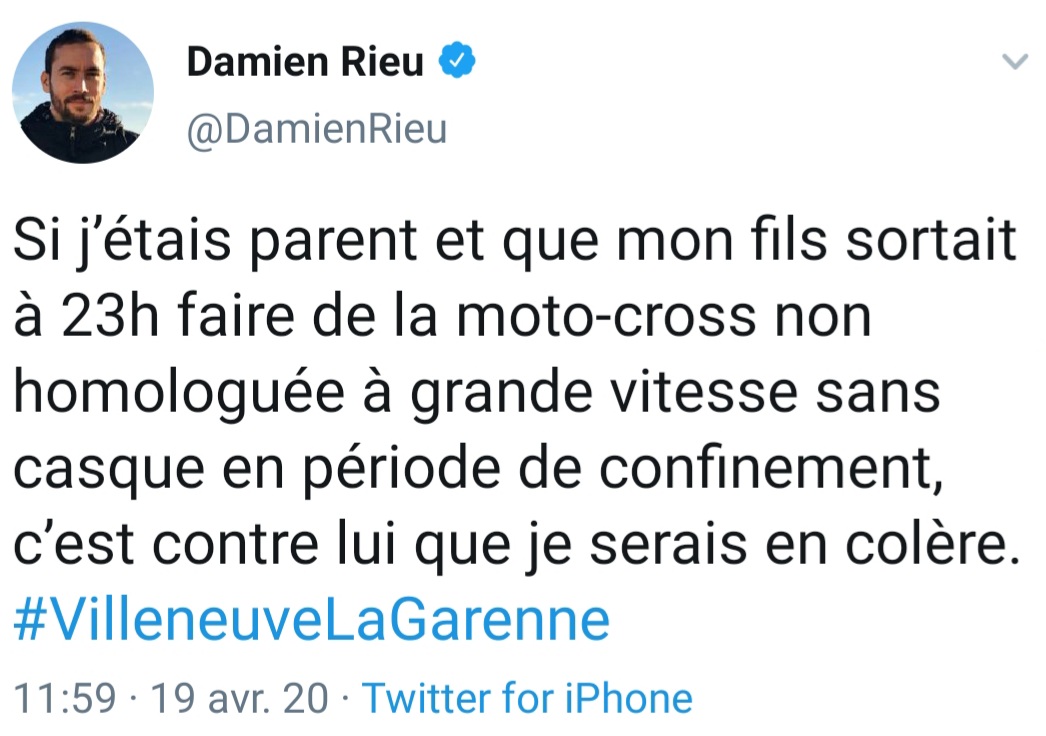 À l'heure du repas, on en remet une couche, histoire de raviver l'ardeur de la base suiveuse dans les commentaires (et de s'attirer la "sympathie" des racailles). #VilleneuveLaGarenne17/52