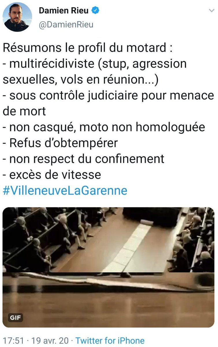 En début de soirée, petit topo facho pour les followers qui émergent de leur cuite de la veille, histoire qu'ils participent eux-aussi à la vindicte. Mais rassurez-vous : on "laisse faire l'enquête"... #VilleneuveLaGarenne20/52