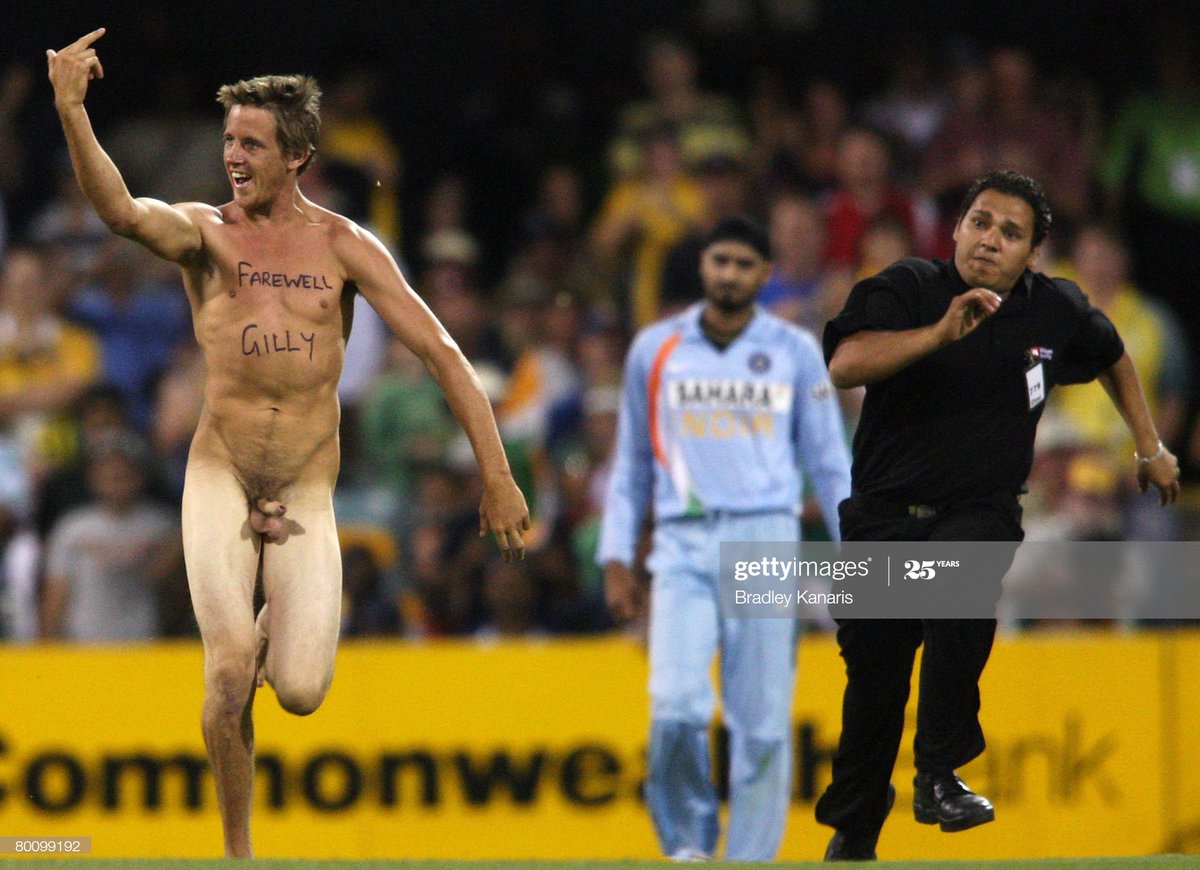 Money on the streaker, the security guy, or  @harbhajan_singh?