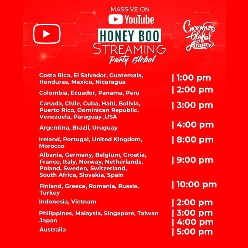 dimelomami13's tweet photo. #CNCOwners conquistemos todas las plataformas! Únete a nuestra masiva en todo el mundo para explotar @youtube con #HoneyBoo. Busca tu país y tu horario correspondiente y que EMPIECE EL PARTY💃🏻💃🏻

 @pinarecords1 @alirberger @clarapablo @ellleebelle @lbarcenaspress @cncownersga2 https://t.co/6HJqudHR05