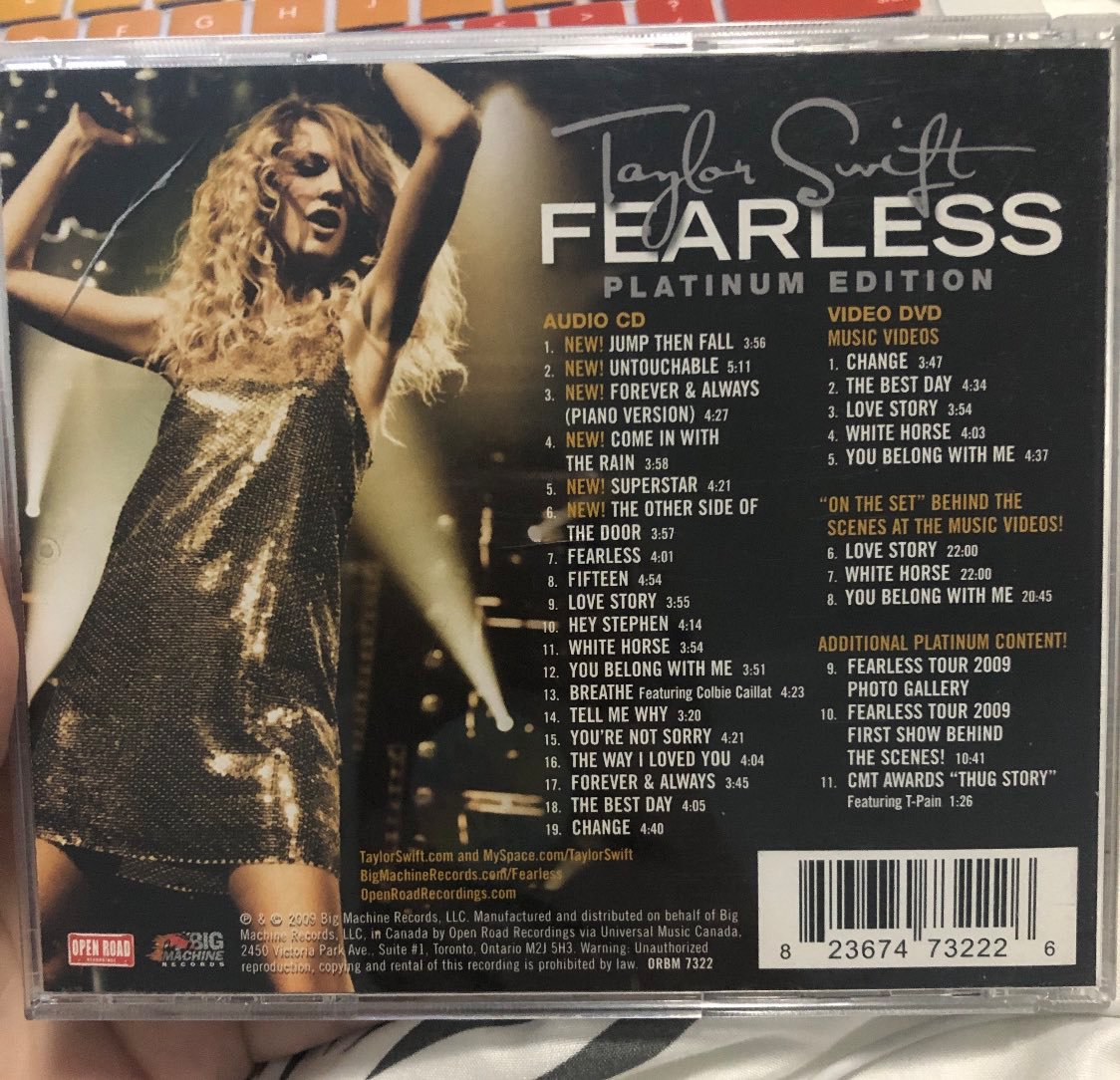 Let’s talk about Fearless. What's the ONE thing that distinguishes Fearless in comparison to her other albums? Fearless Platinum has the bonus tracks at the beginning. Her other albums have them at the end. Going backwards, the song before Fearless – The OTHER SIDE of the Door.