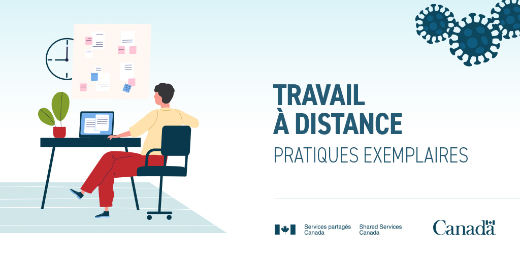 Bien que ça puisse être difficile, l’#ÉloignmentPhysique est crucial. Lorsqu’en #TravailÀDistance, suivez ces meilleures pratiques pour gérer productivité et bien-être :

> Parlez à votre équipe pour prioriser les tâches
> Définissez vos objectifs
> Prenez des pauses régulières