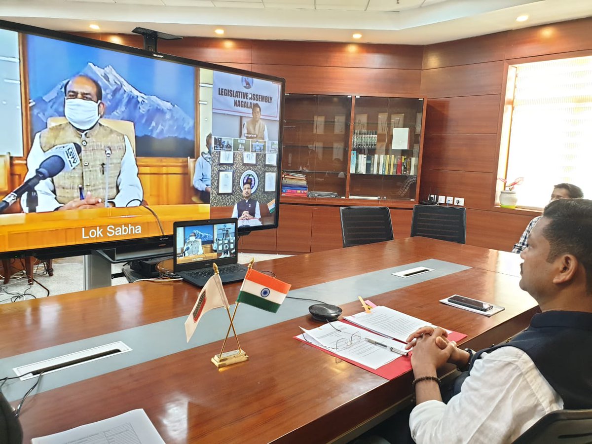 Proud movements for  Team Arunachal Members that in today's Speakers VC the Honble Speaker of Lok Sabha Shriman Om Birlaji conveyed his gratitude and congratulation to the state government under the able leadership of HCM Sh Pema Khanduji for having Corona virus free state.