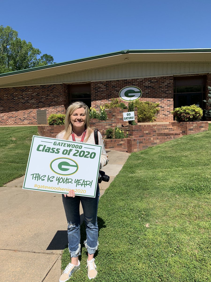 Mr. Decker coordinated efforts this morning to deliver yard signs to our Seniors to show them that we are thinking about them.  The group of faculty and staff collected the signs and remained six feet apart while doing so!  We miss our Seniors!  #WeAreGatewood #ClassOf2020
