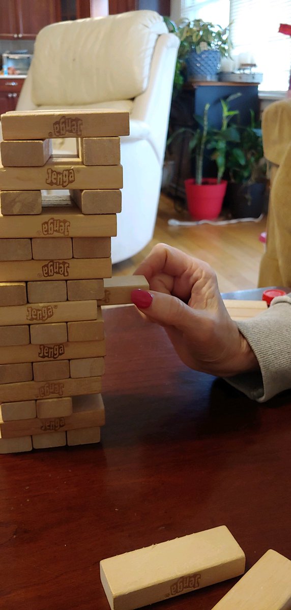 delkins86's tweet photo. Playing Jenga to pass the time! #virtualpanda ⁦@PboroElementary⁩ https://t.co/fy4szuFTDG