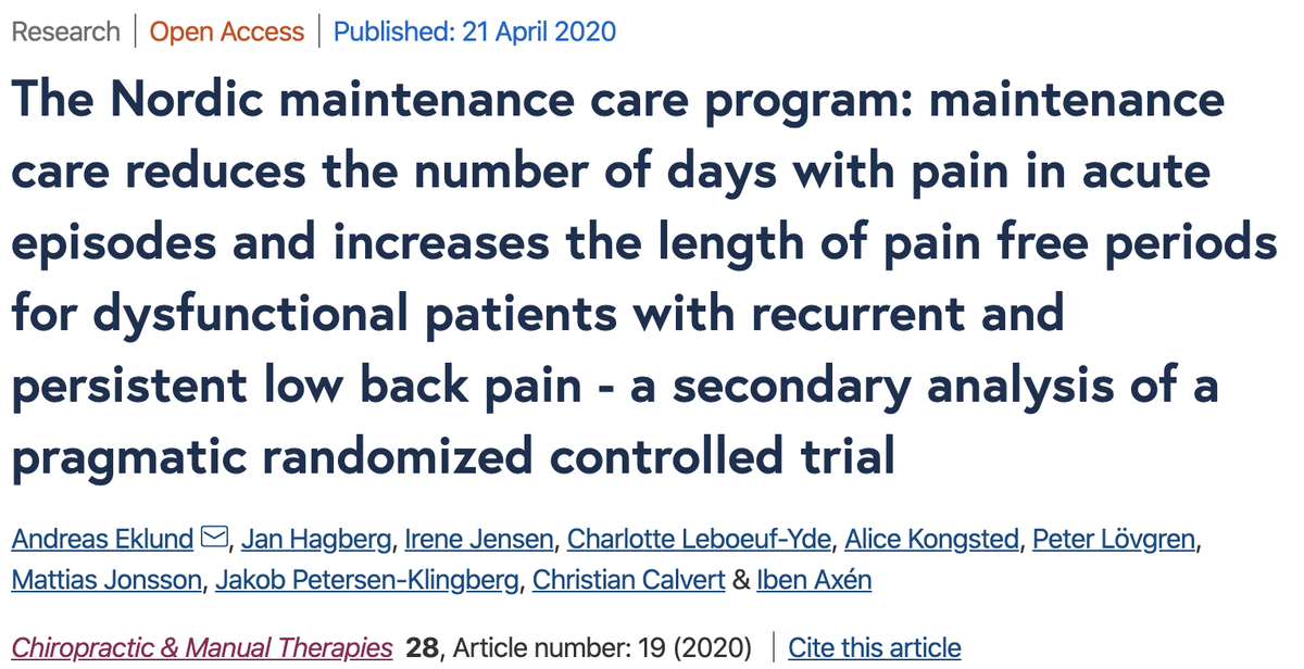 GNK1's tweet photo. Just published - the WFC-NCMIC Scott Haldeman Award-winning paper. Congratulations to @DrAndreasEklund and team. https://t.co/qy2yw5yzvk @WFCchiropractic @ncmic https://t.co/P5xMghlmxD