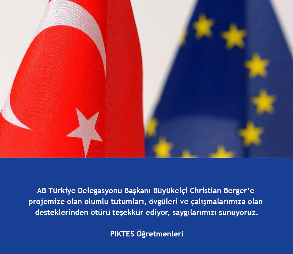 <a href="/EUDelegationTur/">AB Türkiye Delegasyonu🇪🇺EU Delegation to Türkiye</a> Başkanı Büyükelçi Christian Berger'e #PIKTES Öğretmenlerinden mesaj 🇹🇷🇪🇺💐

<a href="/ziyaselcuk/">Ziya Selçuk</a>
<a href="/tcmeb/">Millî Eğitim Bakanlığı</a>
@Piktes2Projesi
<a href="/fevziaydnn/">Fevzi Aydın</a> 
@MirayAkdagEU
<a href="/ABBaskanligi/">T.C. Dışişleri Bakanlığı Avrupa Birliği Başkanlığı</a>
<a href="/frkkymkc/">Faruk Kaymakcı</a>