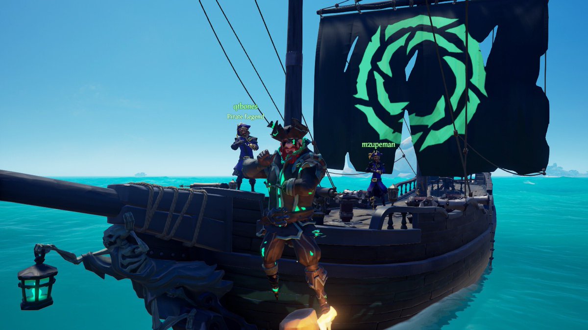 ShawnSchaffer's tweet photo. Proud Nerd post alert! 

Last night while playing Sea of Thieves  @SeaOfThieves with some members of my regular crew, Mike Zupan @ByteSizeImp and Quinlan Kaufman @AlwaysQuin , I finally achieved Athena’s Fortune (Pirate Legend) Level 10. https://t.co/46lRMrBRZ6