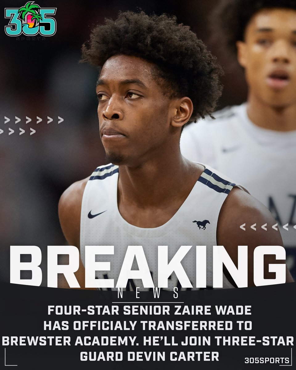 305Sportss's tweet photo. BREAKING: 2020 Guard Zaire Wade has announced he is transferring to Brewster Academy.
-
305Sports’s @AnthonyYero1 reports that three-star guard Devin Carter (@kingcarter2225 ) will most likely be joining Wade. https://t.co/B1sjMhb3wb