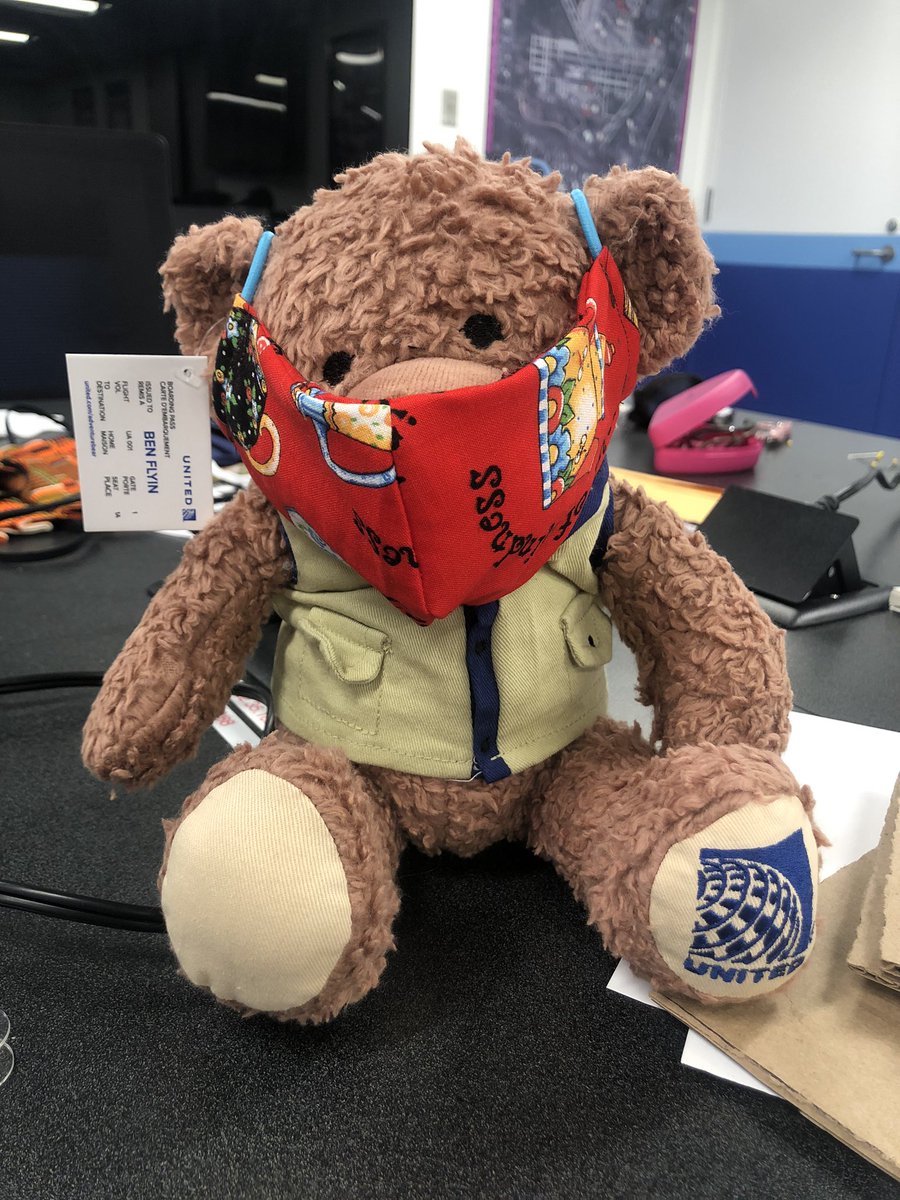 When you have your own sewing team at ORD, your mascot needs a mask of his own. @weareunited #sewers #EssentialWorkers #extraORDinary #teamORD #maskmakers #united #ordcs #COVID19 #united #unitedwecare