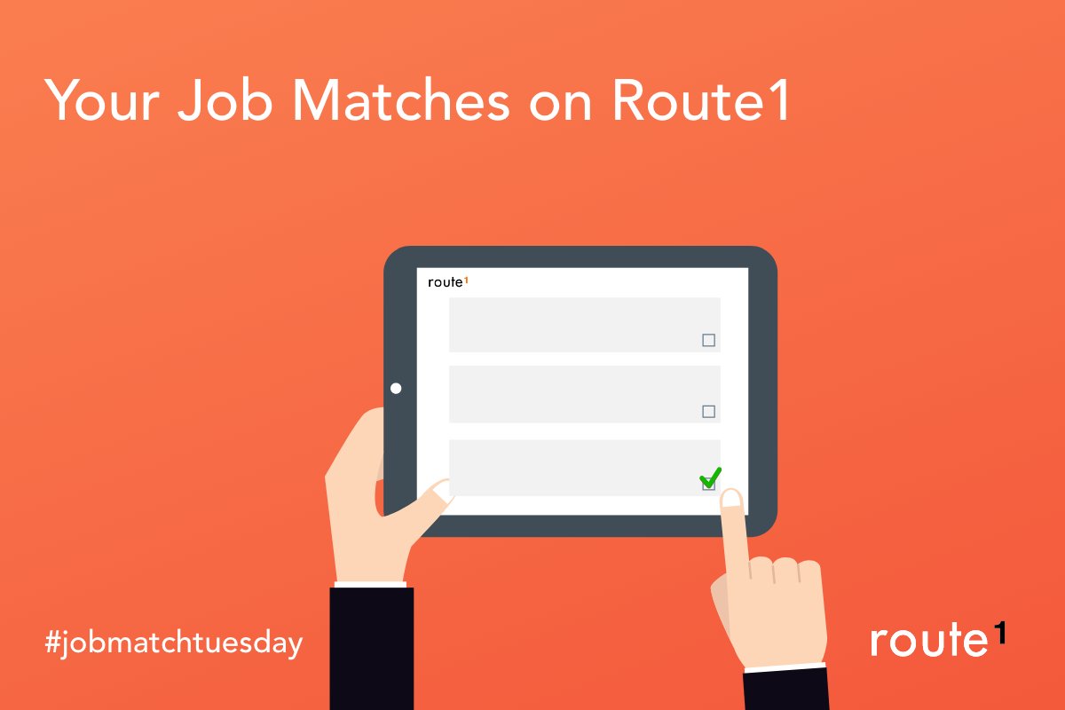 heyroute1's tweet photo. Happy Tuesday! Have you had a chance to check your #JobMatchTuesday emails yet? We're adding new roles daily, so be sure to check what's new in your practice area.

Not recieivng emails? Head to https://t.co/oUXR3t3M00 to sign up!
#Route1 https://t.co/QsZp6aMnDh