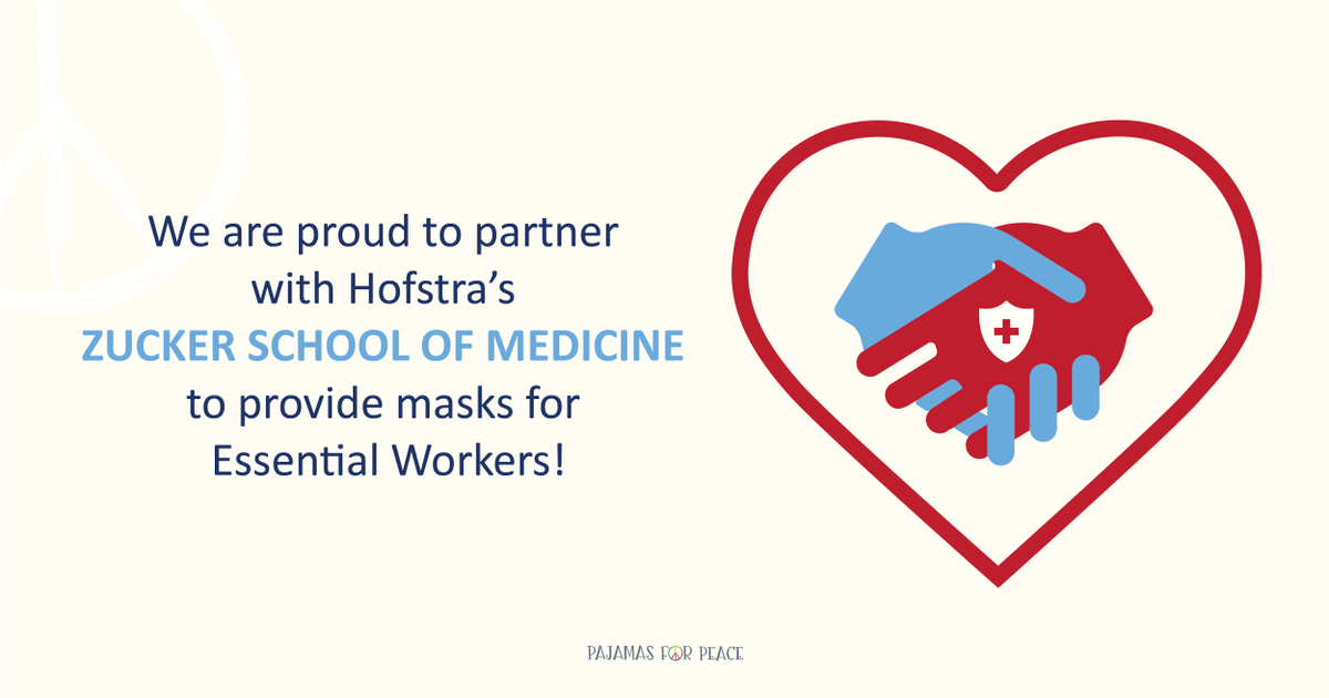 PajamasForPeace's tweet photo. See a need, fill a need. Pajamas for Peace has partnered up with Hofstra's Zucker School of Medicine to help produce homemade masks. @ZuckerSOM students will be sewing homemade masks for distribution in the Hempstead and Uniondale school districts to essential workers. https://t.co/X9yFWcL0ok