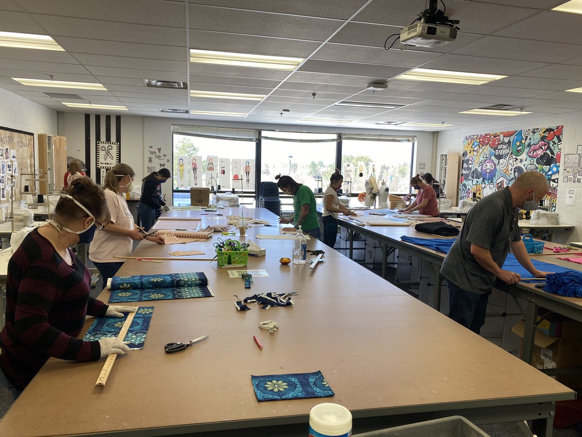 Thanks to educators from across CCSD for coming together to make face masks for CCSD employees.  Thanks to OHS for hosting us &amp; to the CCS Foundation for sponsoring our work.  We will also have dozens of volunteers sewing at home. #CCSDInnovates <a href="/CCSDK12/">Cherry Creek Schools</a> <a href="/CCSFoundation/">Cherry Creek Schools Foundation</a>