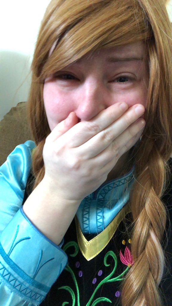 DanicaRoy's tweet photo. When you receive a Cameo of @PattiMurin and you Cry SOO much.. but have a live as Anna in 30mins on instagram so you have to get yourself together.. AHHH... I have now words how happy I am right now https://t.co/Q4CKnGxn5S