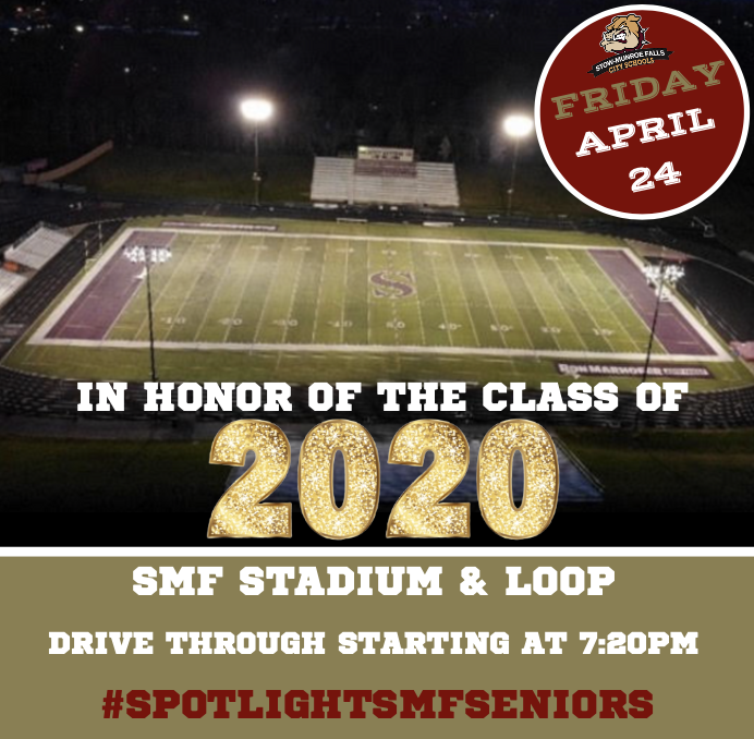 Seniors: We'd like to invite you to join us to #SpotlightSMFSeniors on Friday at 7:20pm as we drive through the SMFHS loop to honor the #ClassOf2020! Please share your photos with photos@smfcsd.org and show this senior class how much we support them!