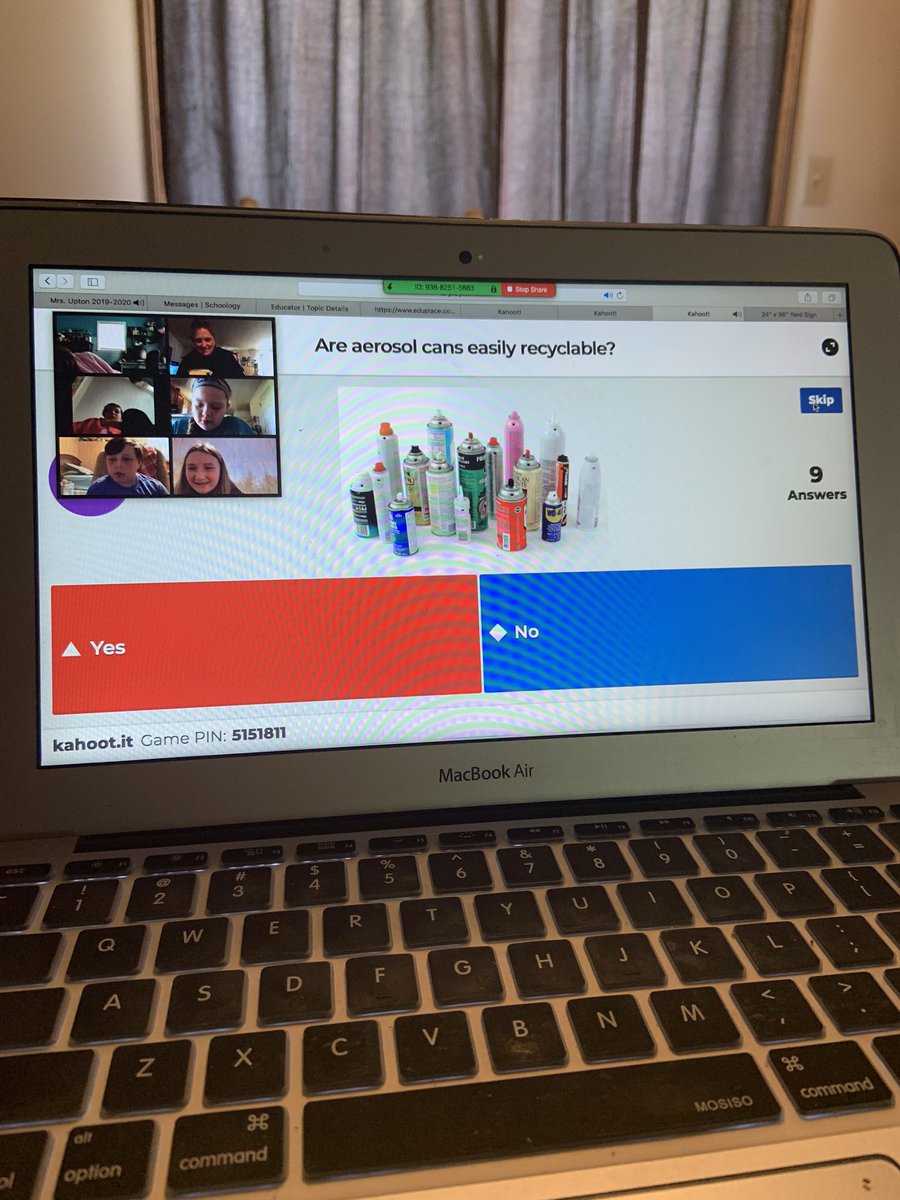 AbbeyUpton's tweet photo. Oh these faces! We did an Earth Day @GetKahoot and then a fun During Quarantine Bingo! #CRFamily #cre219 #missthem https://t.co/dznChzNnvX