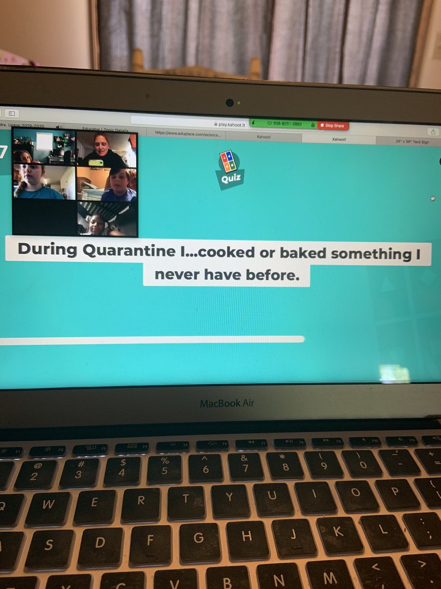 AbbeyUpton's tweet photo. Oh these faces! We did an Earth Day @GetKahoot and then a fun During Quarantine Bingo! #CRFamily #cre219 #missthem https://t.co/dznChzNnvX