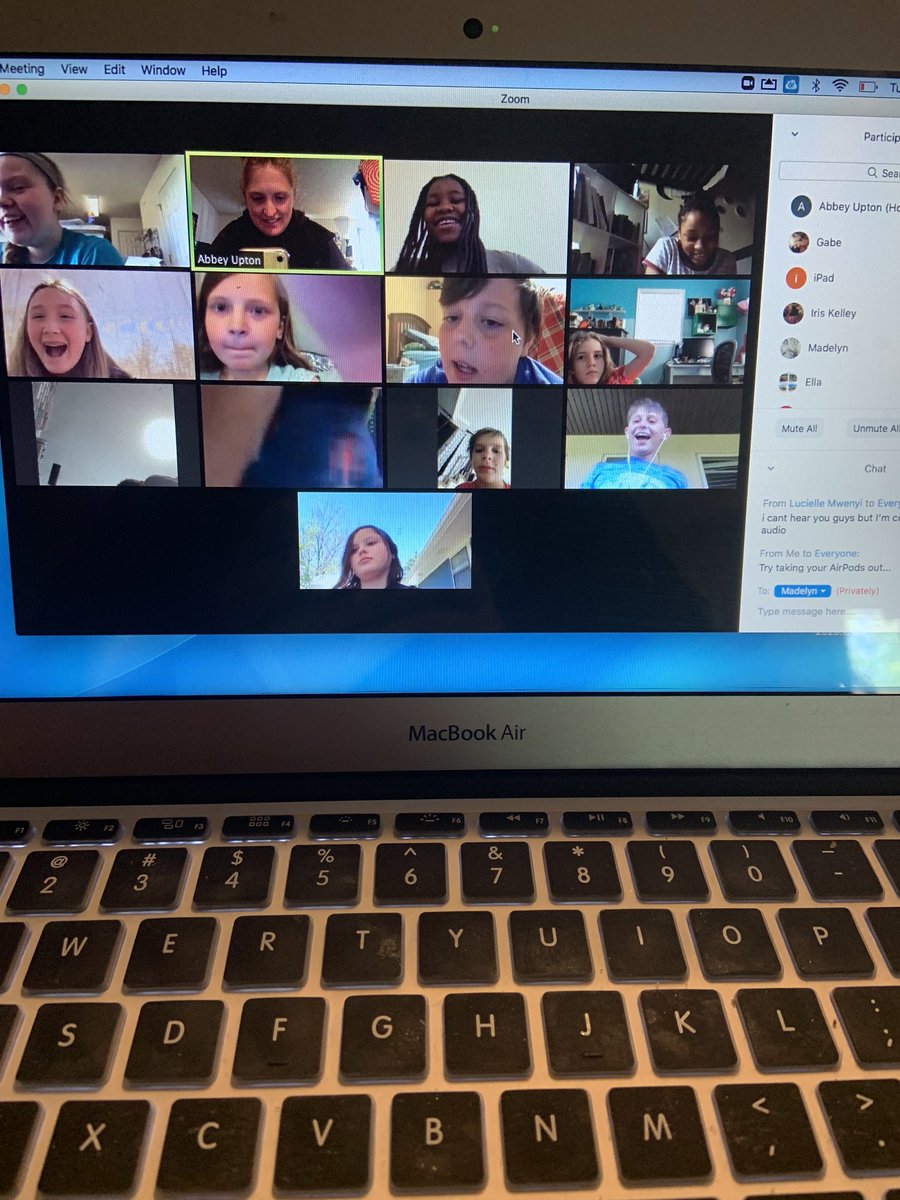 AbbeyUpton's tweet photo. Oh these faces! We did an Earth Day @GetKahoot and then a fun During Quarantine Bingo! #CRFamily #cre219 #missthem https://t.co/dznChzNnvX