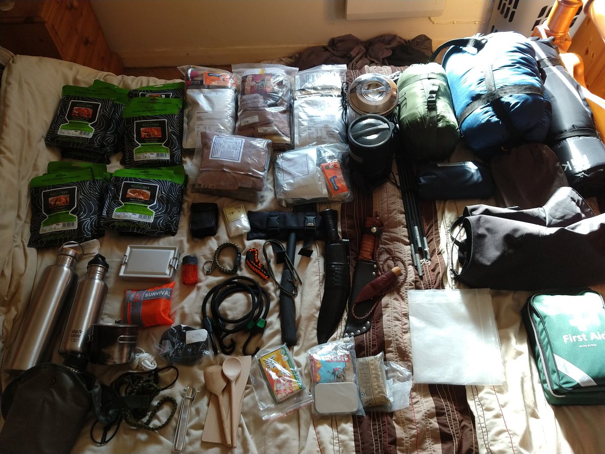 Decided to sort out some of my camping gear and maybe do some cooking in the garden with the rations that will be out of date before I can use them 'in the wild"...