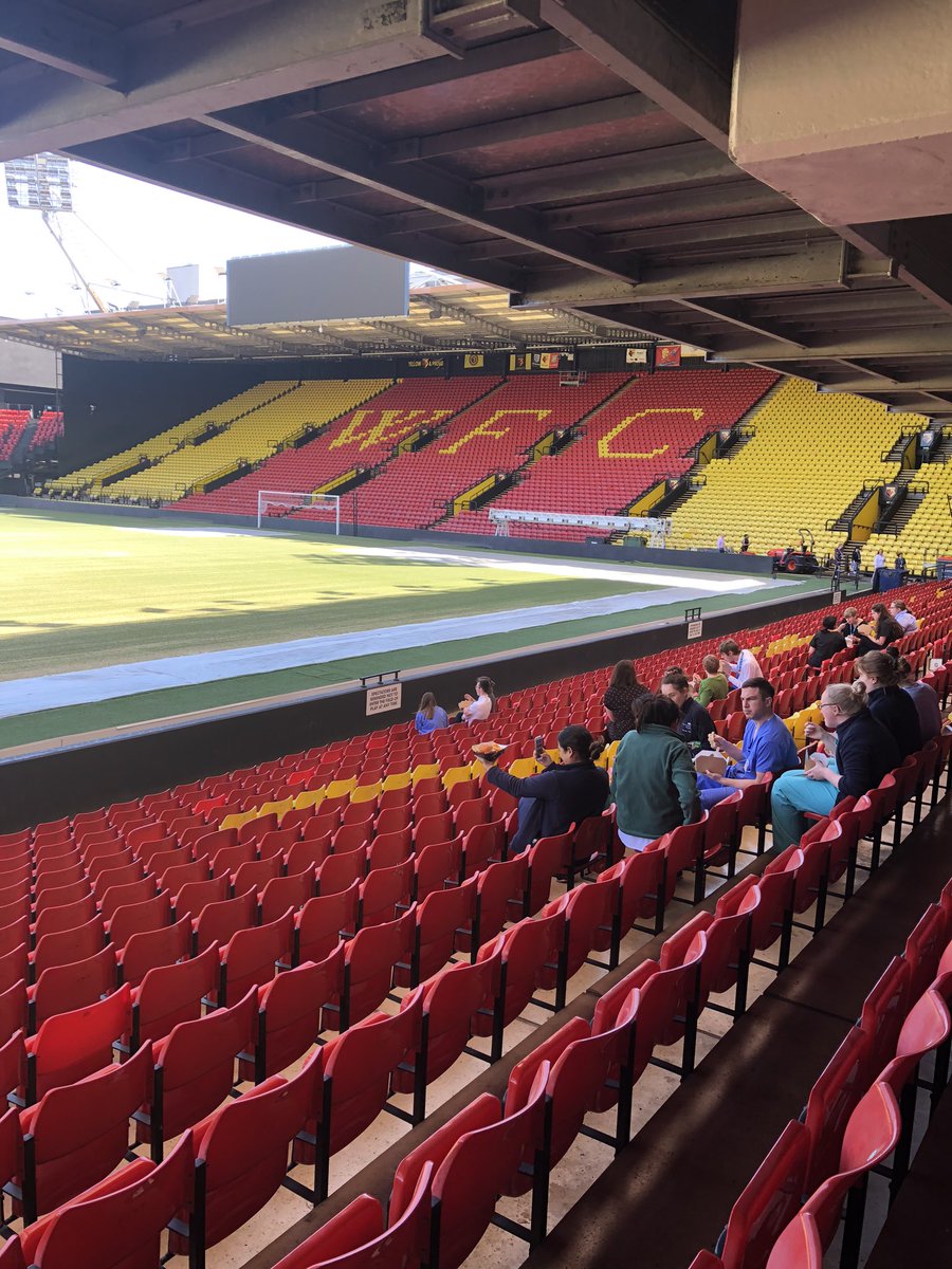 PhysioEmilyb's tweet photo. Not a bad spot for some free lunch. Thank you @WatfordFC It has been great to relax in the stadium and switch off for a while https://t.co/Aa7sJAbEUW