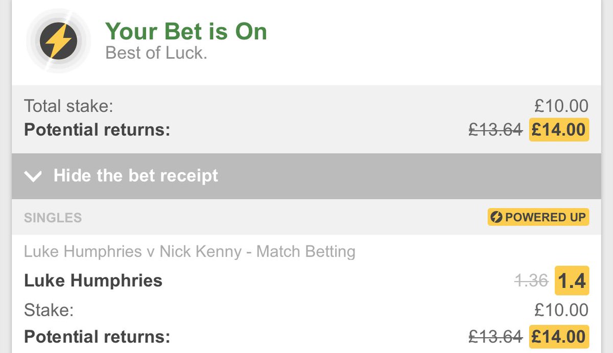 🏠 Home Tour Challenge.

Kicking off with a simple one. 𝗟𝘂𝗸𝗲 𝗛𝘂𝗺𝗽𝗵𝗿𝗶𝗲𝘀 𝘁𝗼 𝘄𝗶𝗻 against Nick Kenny.

£10 pays £14 ✔️

18+, gamble responsibly.