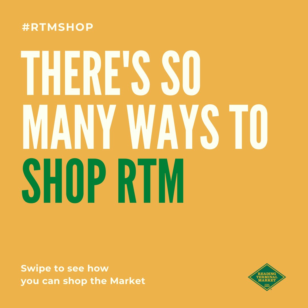 RdgTerminalMkt's tweet photo. Explore all the ways you can #RTMShop right now!

Several of our prepared food merchants are also on third-party delivery apps like Grubhub, Uber Eats, etc. so don't forget to check all your options. https://t.co/dYt2n2KARp
