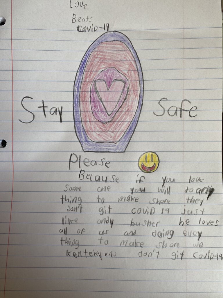 Our 4th graders were assigned a COVID-19 Time Capsule Project and one of my students put this together! Super sweet! <a href="/BESBroncos/">Brooks Elementary</a> #TeamKentucky #HealthyAtHome #TogetherKy #Patriot