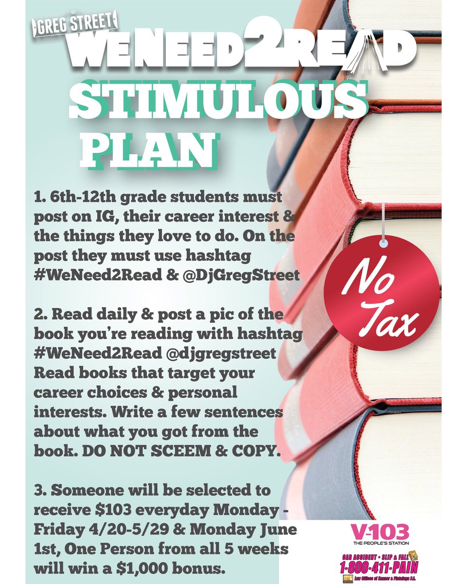The #WeNeed2Read Stimulus Plan Starts Today. It's Not About Reading The Most Books. This Is About Reading Material That Will Grow Your Comprehension Level. Be Consistent, I'm 👀'n With The $$$$ Book