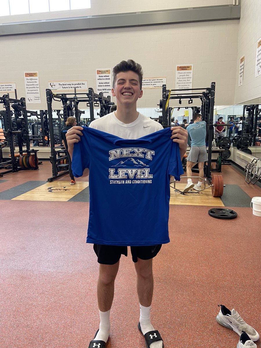 Just under a week for our Compliance Challenge! You have the opportunity to win a @nextlevelrochester shirt! Look how happy it made <a href="/c/">c</a>.mccane.11 Make sure you’re logging your workouts! <a href="/CCCSDathletics/">CCCSD Athletics</a>