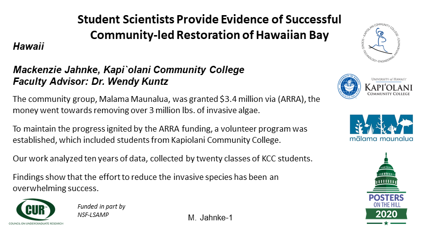 mackenziejahnke's tweet photo. Student Scientists Provide Evidence of Successful Community-led Restoration of Hawaiian Bay #POH2020, #POHGoesVirtual, #MalamaMaunalua, #uhkapiolani, #NSF https://t.co/tNTx2fgTjP