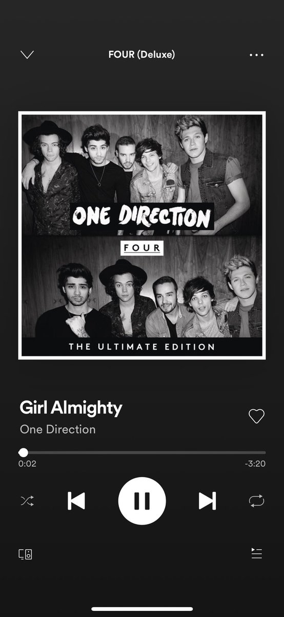 Album: FOUR Song: Girl Almighty This album has some BOPS, but this one sparked a fire in my teenage heart