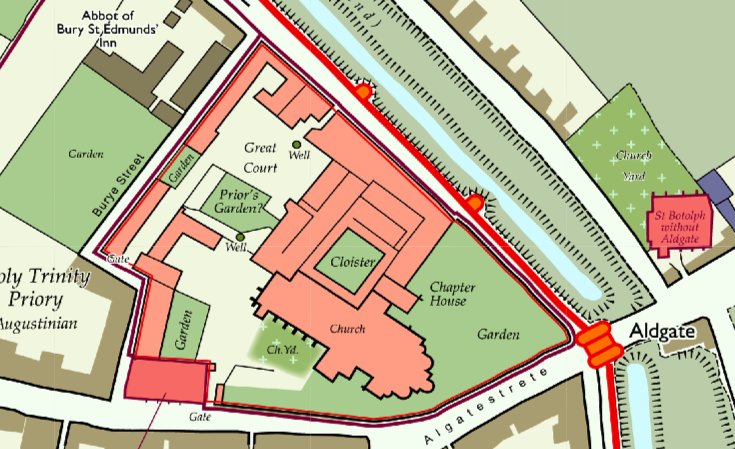 On one hand, easy access to plans with the layers of London site. On the other, perspective tool is hard enough without skyscrapers... Aldgate Austin Priory stood by the east city gate and was actually dissolved in 1532 so it's not in the Valor and I shouldn't have done it really