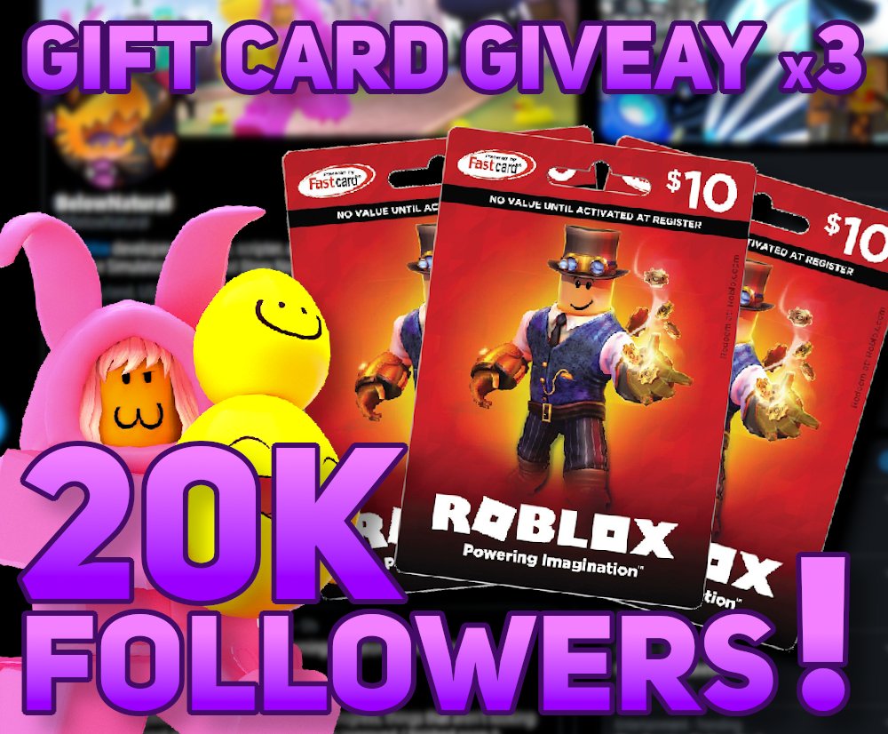 Belownatural On Twitter We Hit 20k Followers You Know What That Means Three 10 Roblox Gift Card Giveaway To Enter Simply Just 1 Rt This Tweet Quote Rt Doesn T Count 2 Follow - roblox belownatural twitter