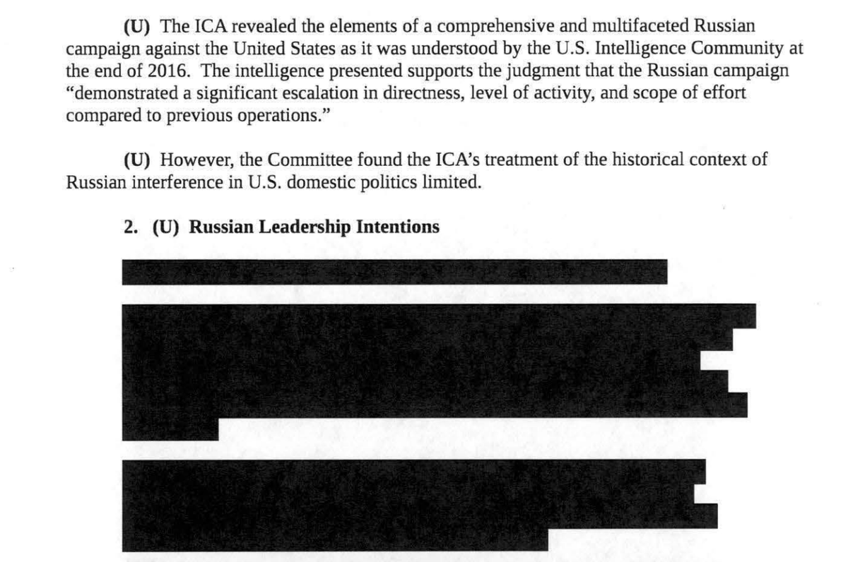 The USIC is emphatic - Russia had never so brazenly attacked American democracy - not even during the Cold War at its height.