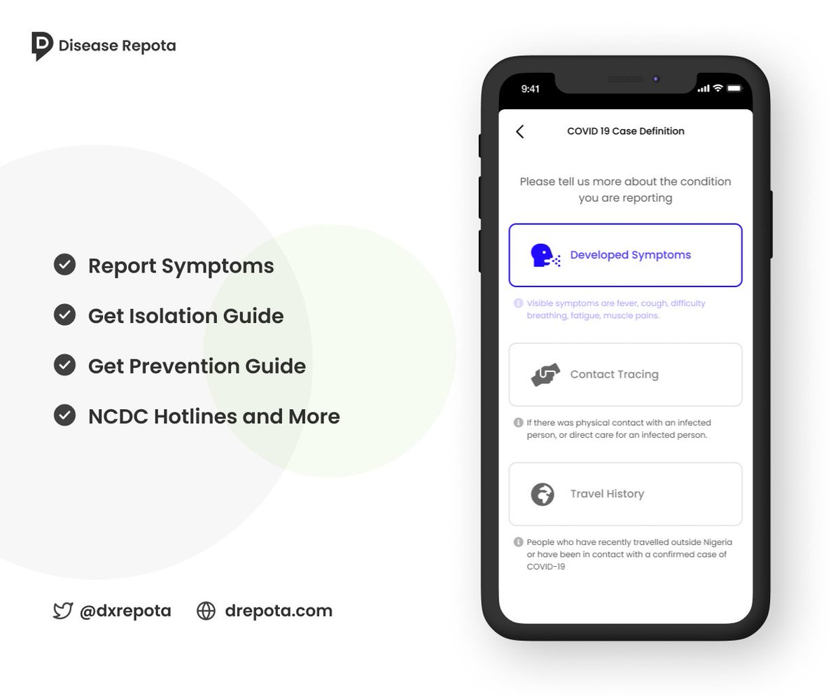 motionwares's tweet photo. @OfficialFCTA Our team @motionwares volunteered and built a an app @dxrepota to allow citizens report Covid-19 suspected cases in real-time, it augument @NCDVgov hotlines if they aren't reachable. As contact tracing become more difficult, https://t.co/4Cpa3hqSNV handles reporting efficiently https://t.co/bBBo4zYlOq