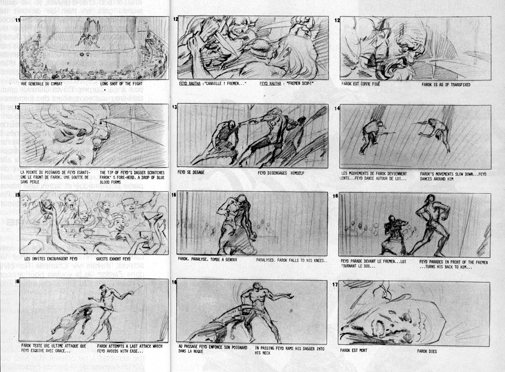 Just found a scene from the Farok VS Feyd combat in the arena on Giedi Prime, From the Jodorowsky's #DUNE,  really close to the book on that part. 