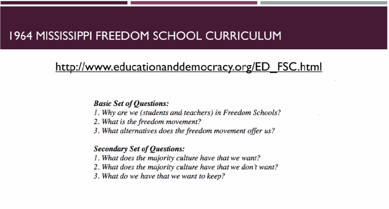 Inspired by the questions, from the freedom summer (curriculum), Nicole and Antero pose the questions below for us to dream about, and slowly start addressing.  #SpeculativeEd  #BroadenAccess