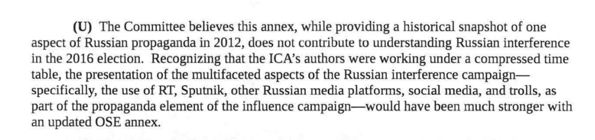 The 2016 review of Active Measures makes since because Russia was ramping up operations - including the now-indicted Internet Research Agency - hard by 2012.