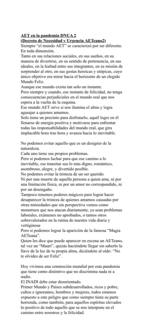 AETLINK's tweet photo. #AET EN LA PANDEMIA
Decreto de Necesidad y Urgencia AETeano 2 https://t.co/mX1XPWNq67