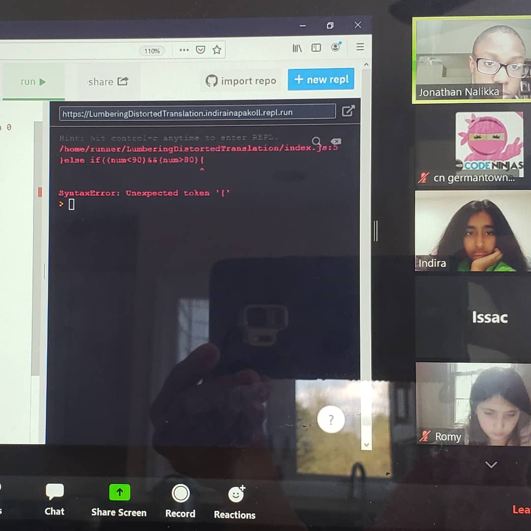 codeninjasgerm1's tweet image. Proud of our Ninjas, able to work, share and debug like pros in Zoom. Says so much about our instructors too
#femtech #CodeNinjasgermantown #javascriptforkids #germantown #mcps #moco #marylandcamps #damascusmd #clarksburgmd #gaithersburg #rockvillemd #bethesda #silverspring