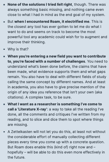 6/  @LukasKawerau proposes an upgrade to the zettelkasten. He calls it the "Literature X-Ray"  https://www.roambrain.com/in-search-of-the-literature-x-ray/